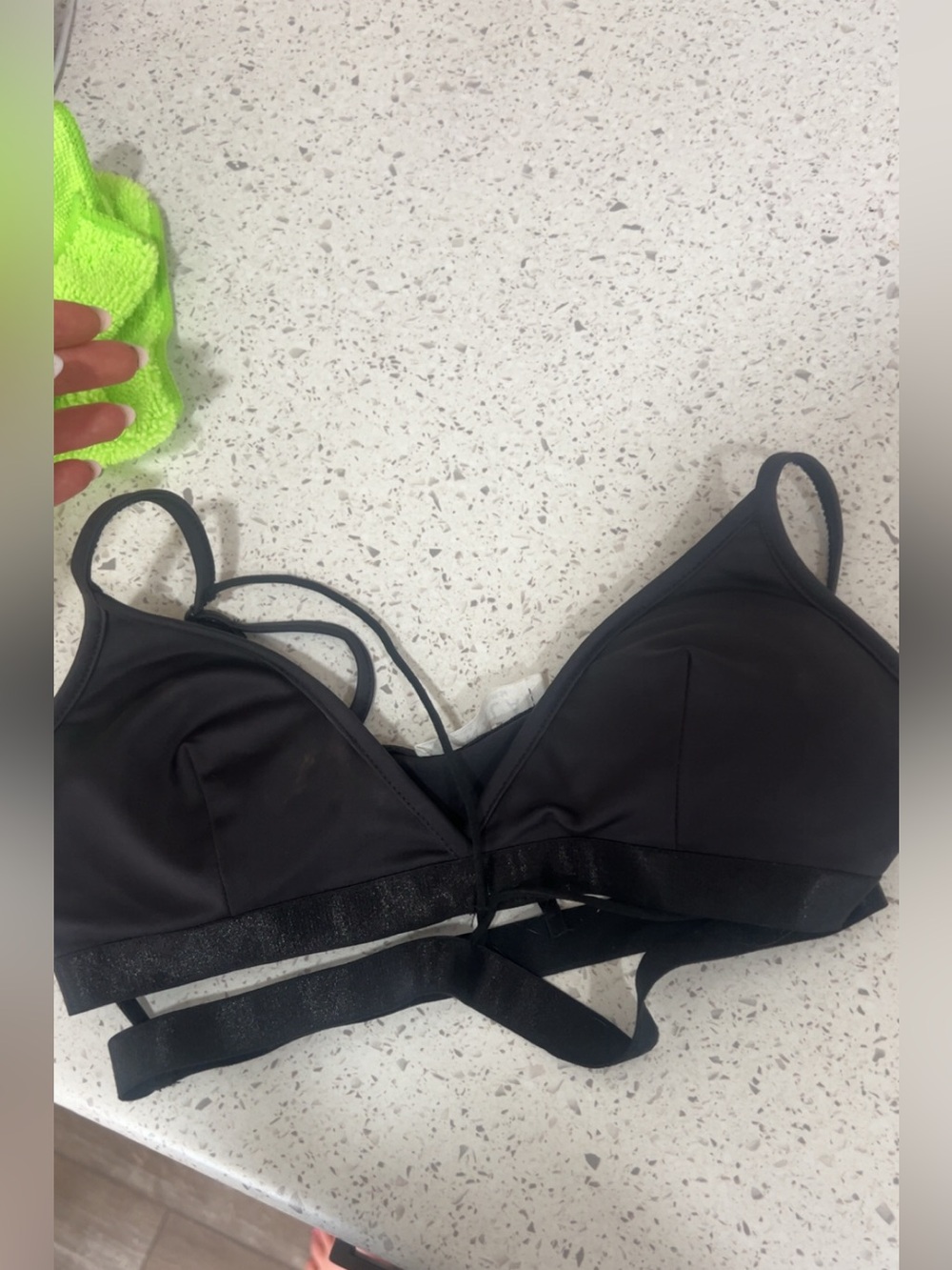 Black Strappy Wireless Bralette. lunalae pole wear. size 2